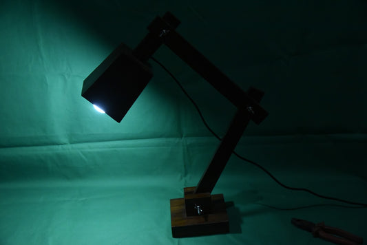Adjustable Wooden Desk Lamp โ Modern Handcrafted Study & Reading Light