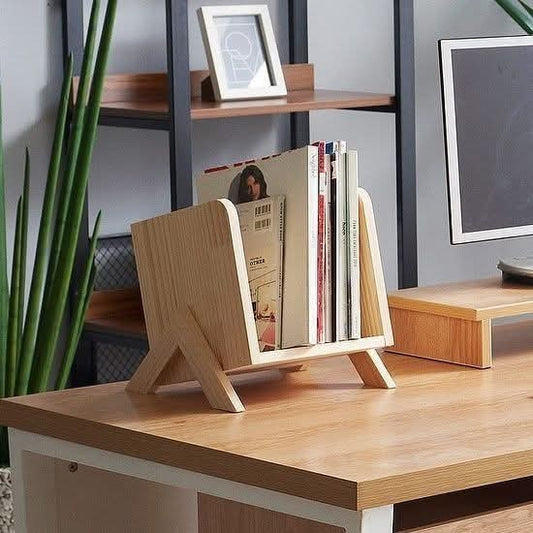 Elegant Wooden Book Organizer for Home & Office| Desk & Table Organizer