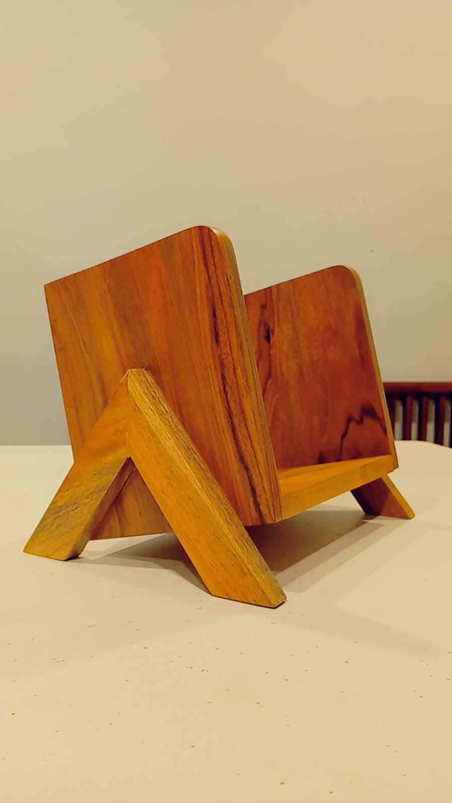 Elegant Wooden Book Organizer for Home & Office| Desk & Table Organizer