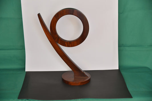 Elegant Wooden Circle LED Lamp – Modern Art Design Table Light for Home & Office Décor