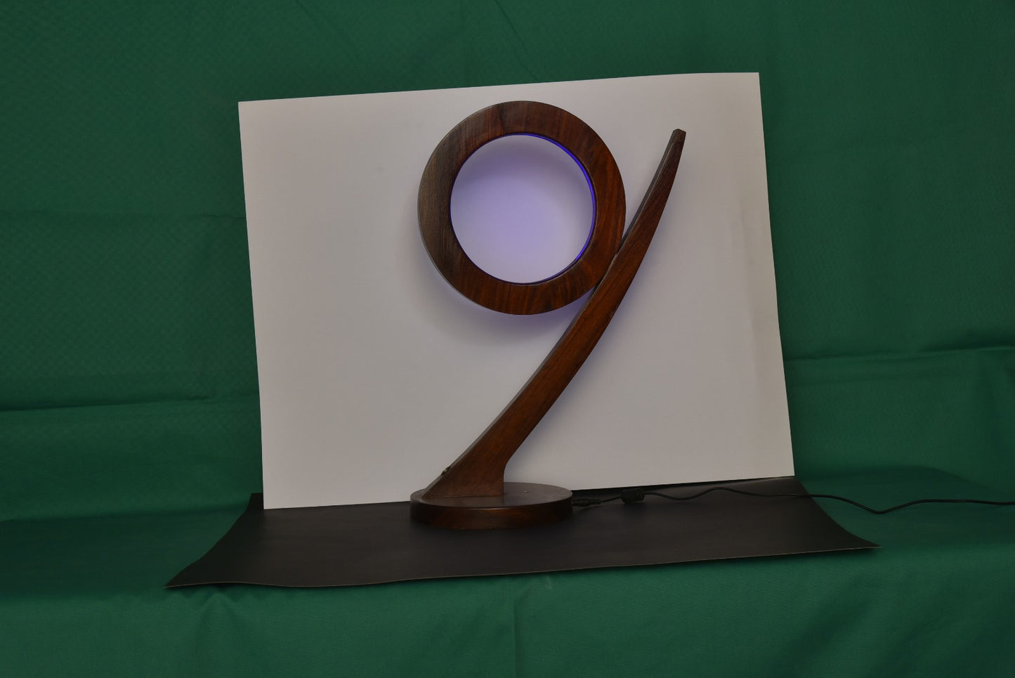 Elegant Wooden Circle LED Lamp – Modern Art Design Table Light for Home & Office Décor