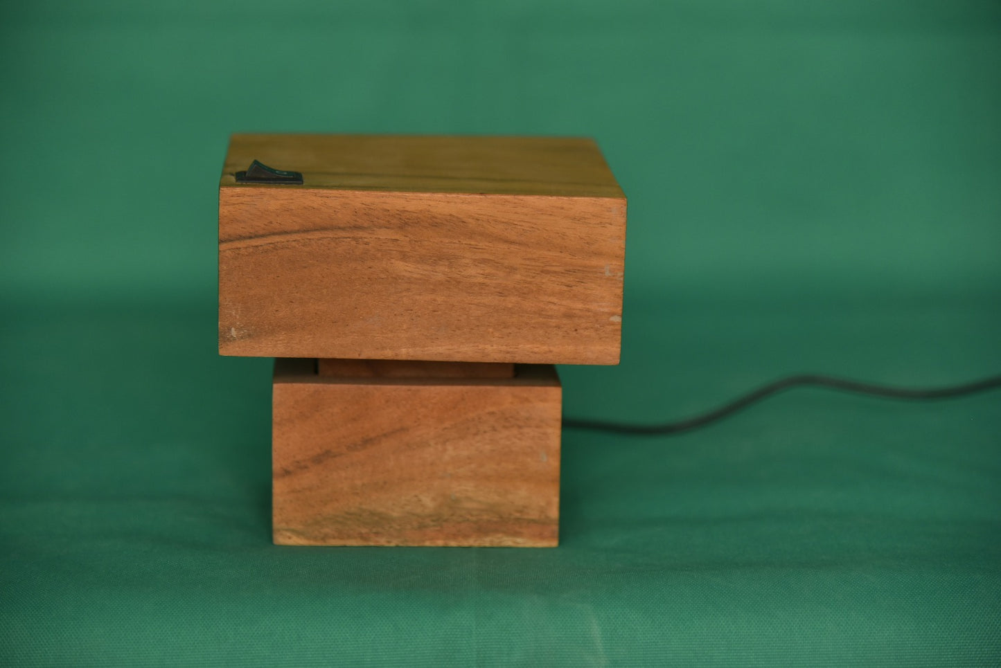 Blue Aura Wooden Cube Lamp – Modern LED Mood Light for Home & Office Décor