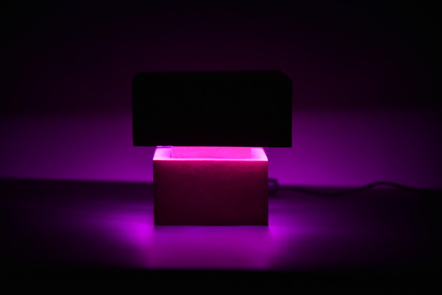 Blue Aura Wooden Cube Lamp – Modern LED Mood Light for Home & Office Décor