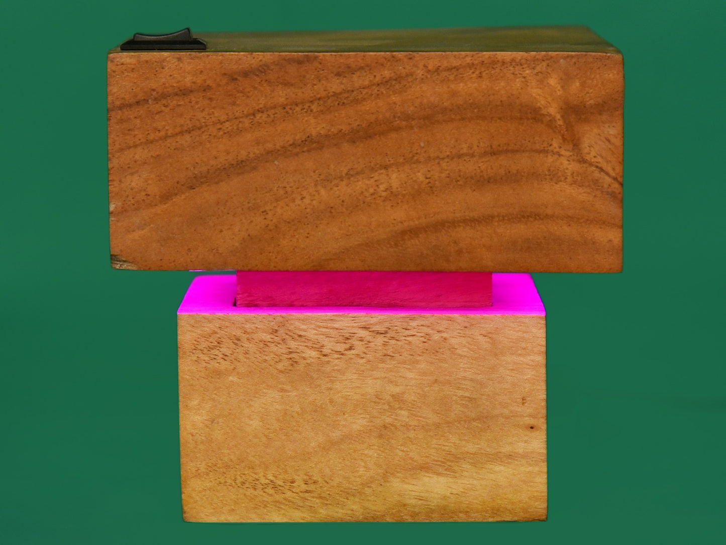 Blue Aura Wooden Cube Lamp – Modern LED Mood Light for Home & Office Décor