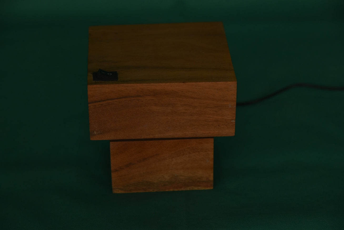 Blue Aura Wooden Cube Lamp – Modern LED Mood Light for Home & Office Décor